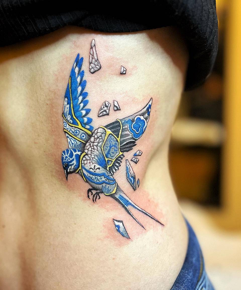 Kintsugi Porcelain Swallow