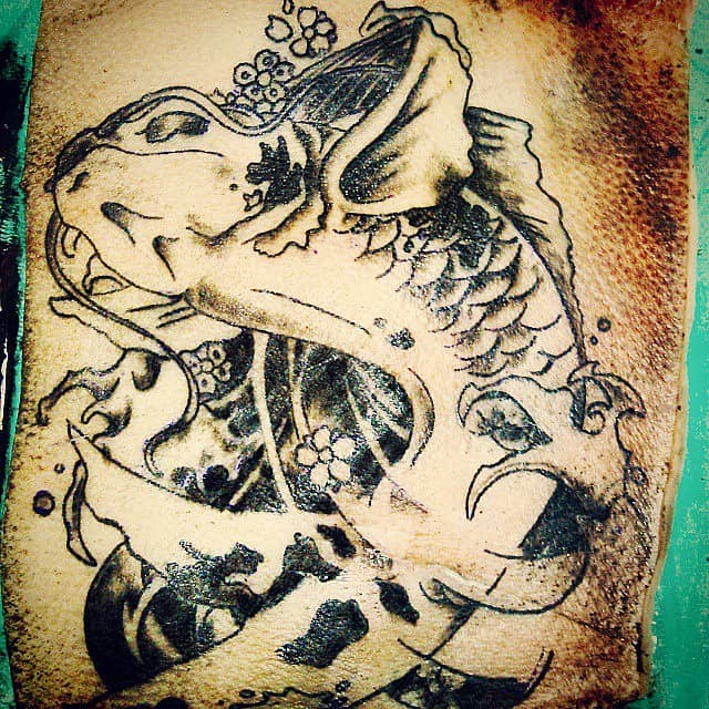 Koi and Floral Wave