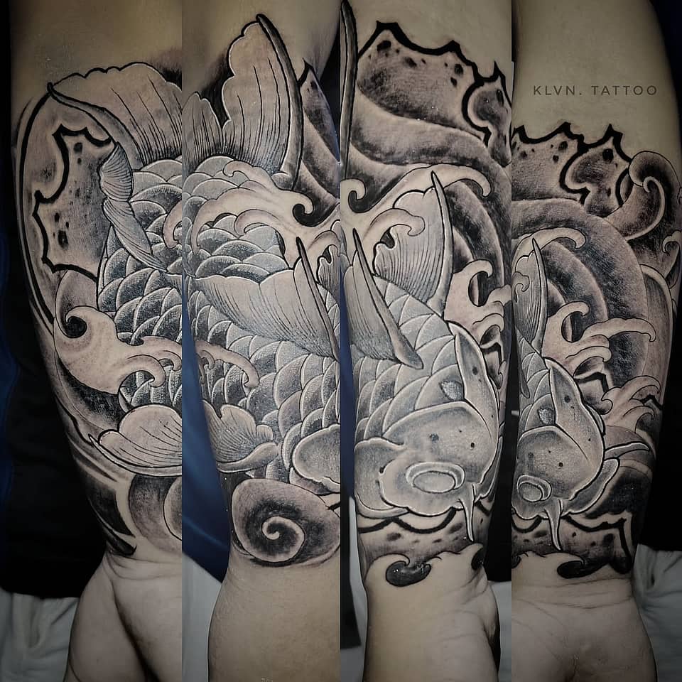 Koi and Waves Forearm Sleeve