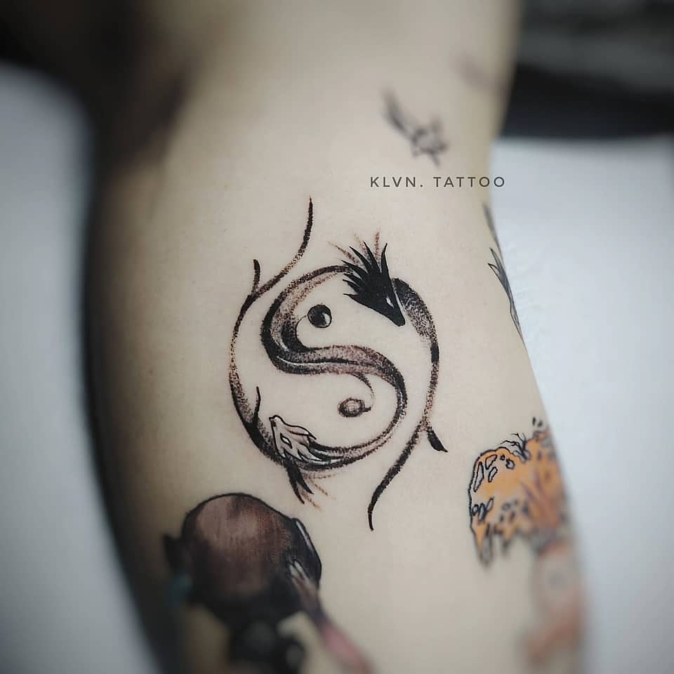 Koi Yin-Yang Brushstroke