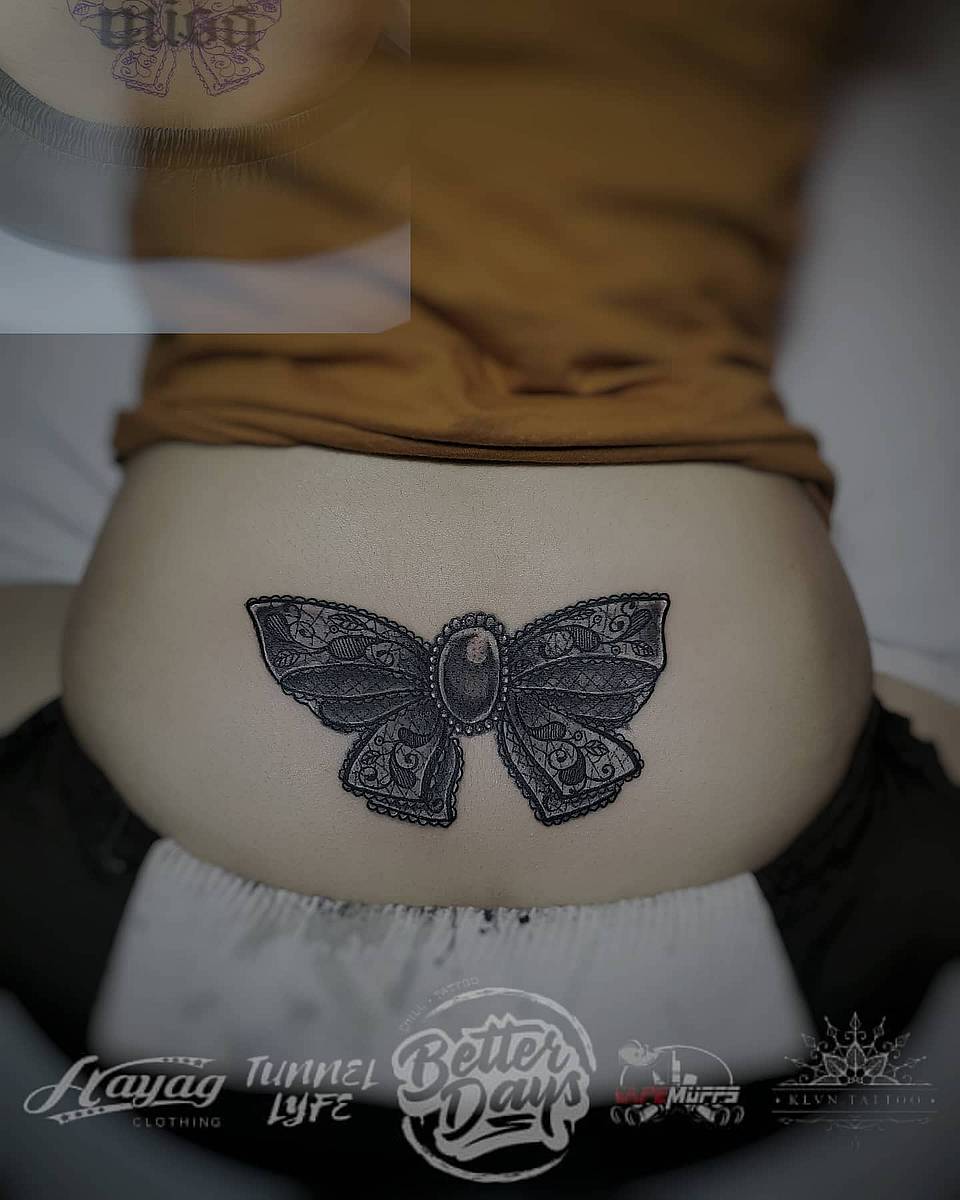 Lace Butterfly Tramp Stamp
