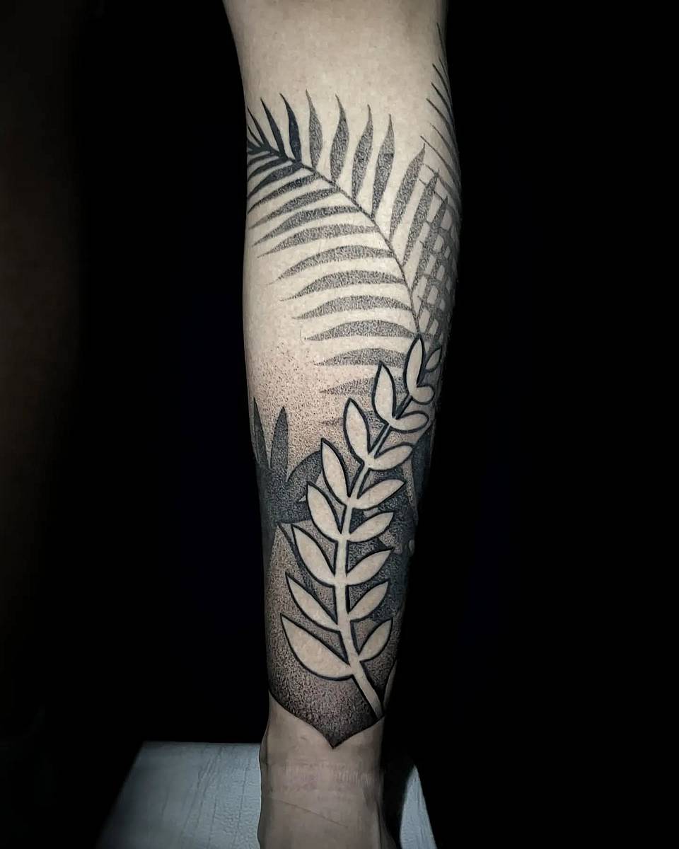 Layered Ferns Blackwork