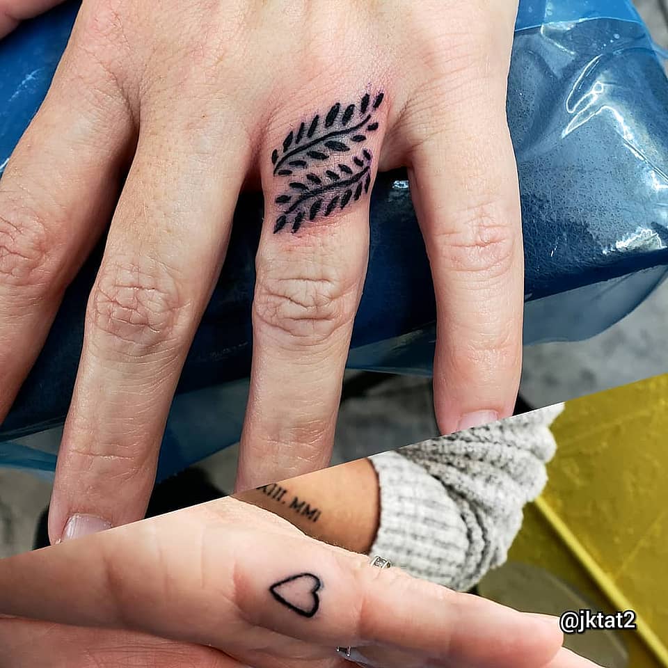 Leaf Ring and Tiny Heart
