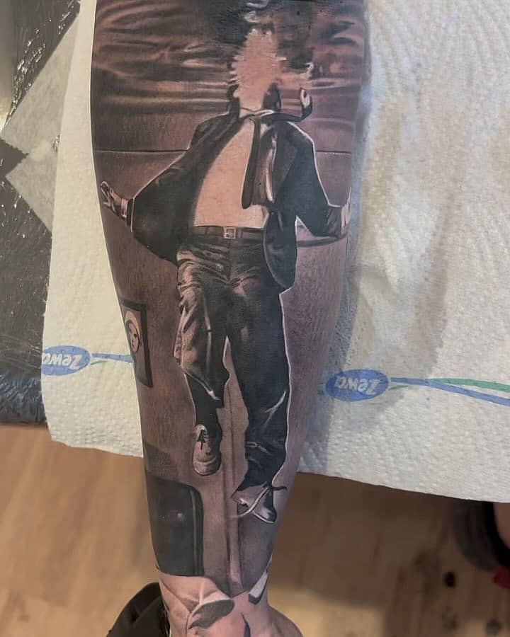 Levitating Man with Dissolving Head