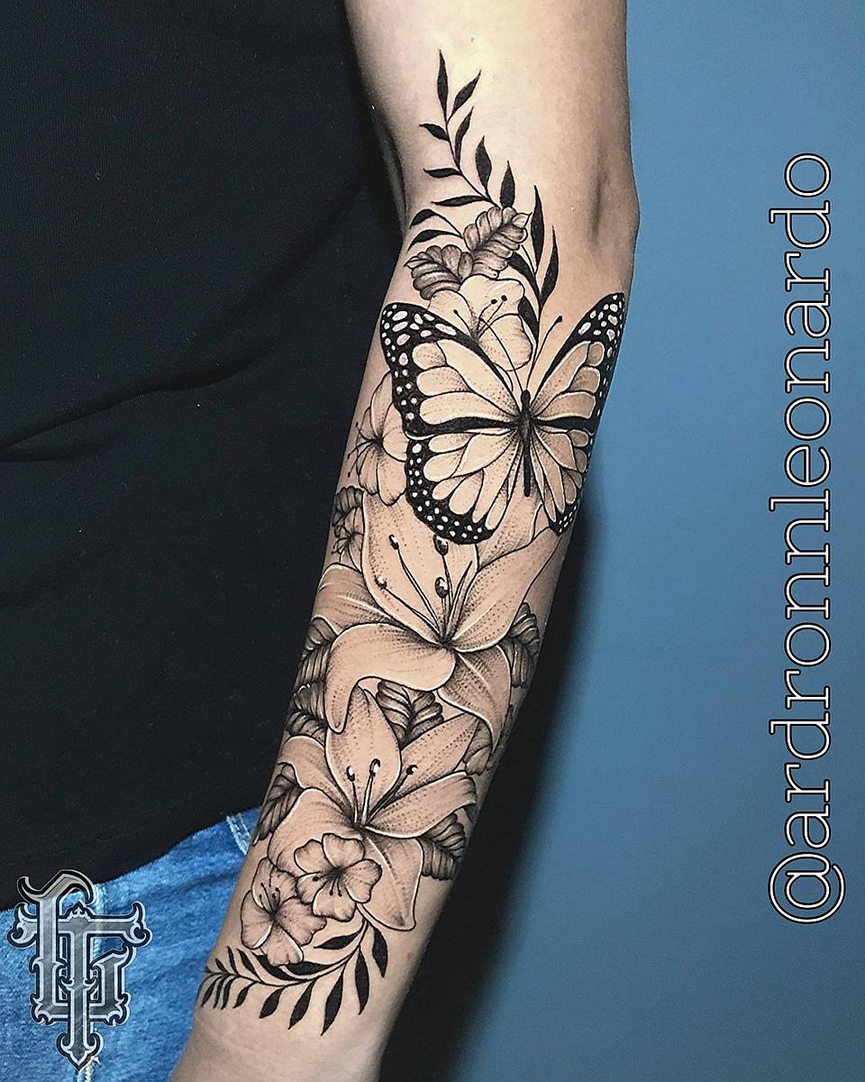 Lily & Butterfly Forearm