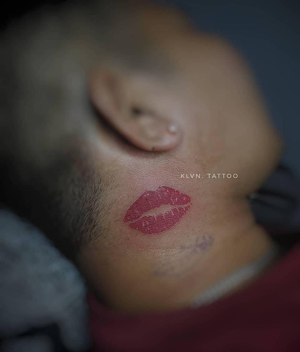 Lipstick Kiss Tattoo
