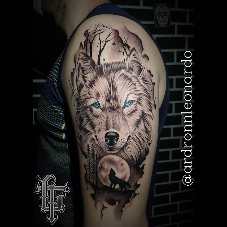 Lone Wolf Moon Portrait
