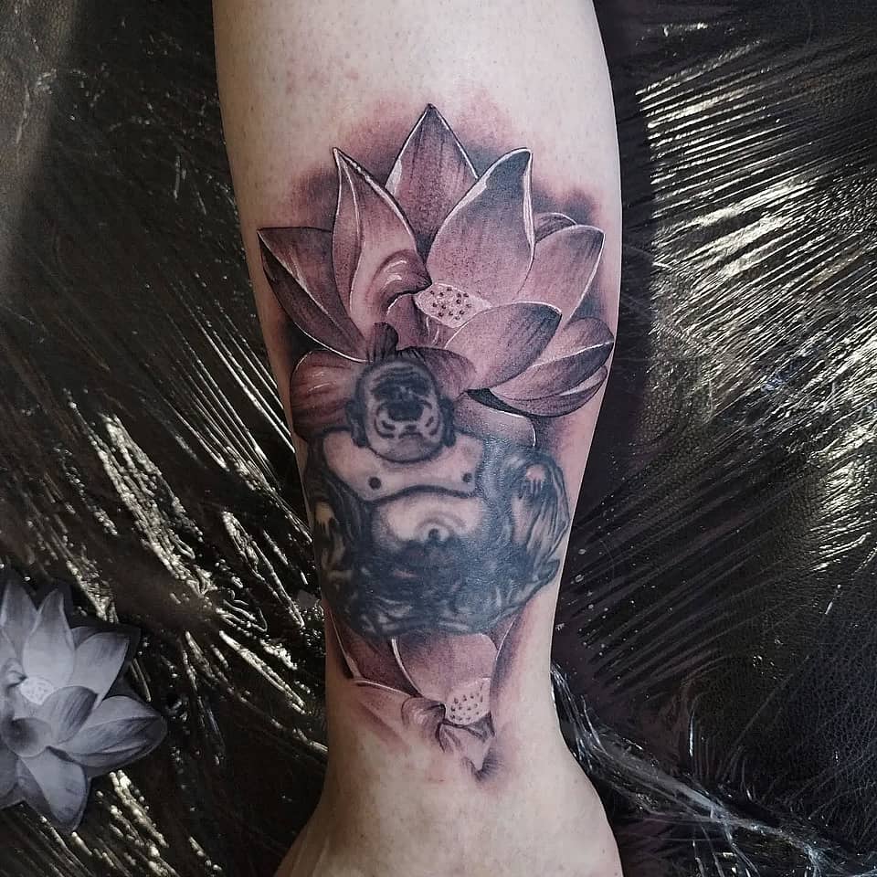 Lotus and Laughing Buddha