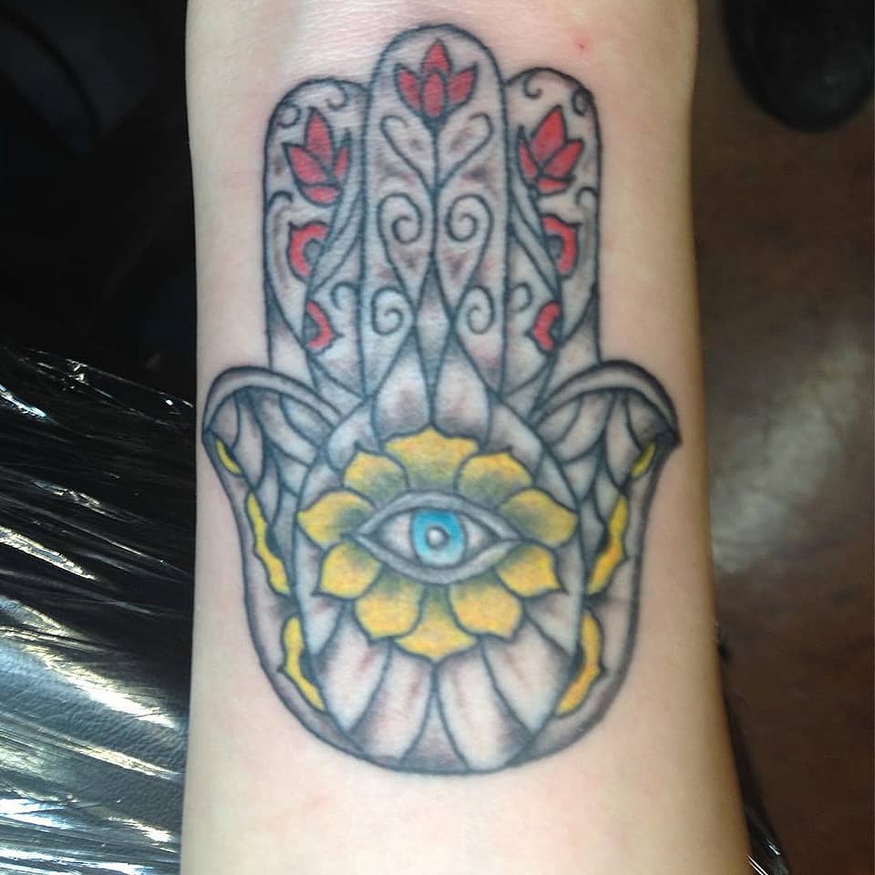 Lotus Hamsa with Nazar