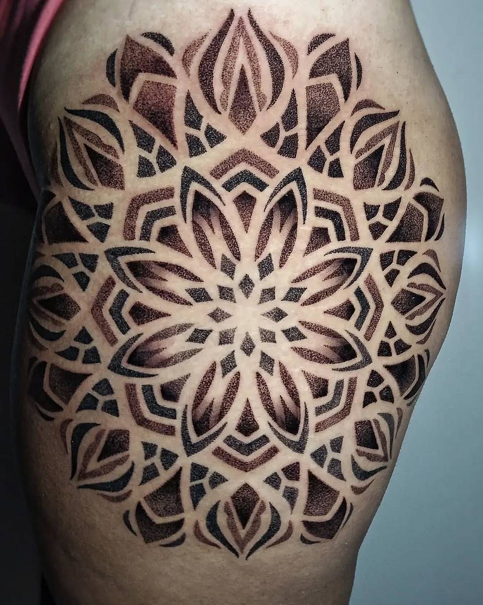 Lotus Mandala Dotwork