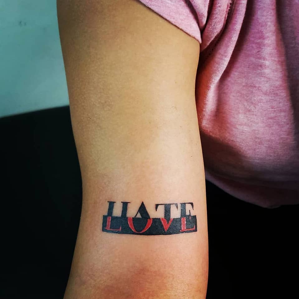 Love/Hate Ambigram Band