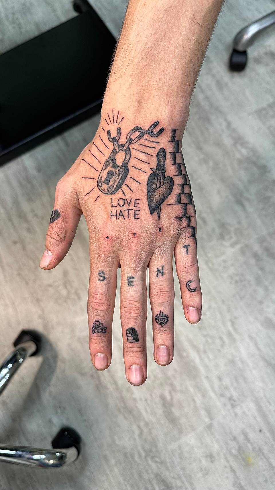 Love/Hate Hand Collage