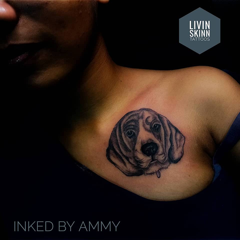 Loyal Hound Collarbone Portrait