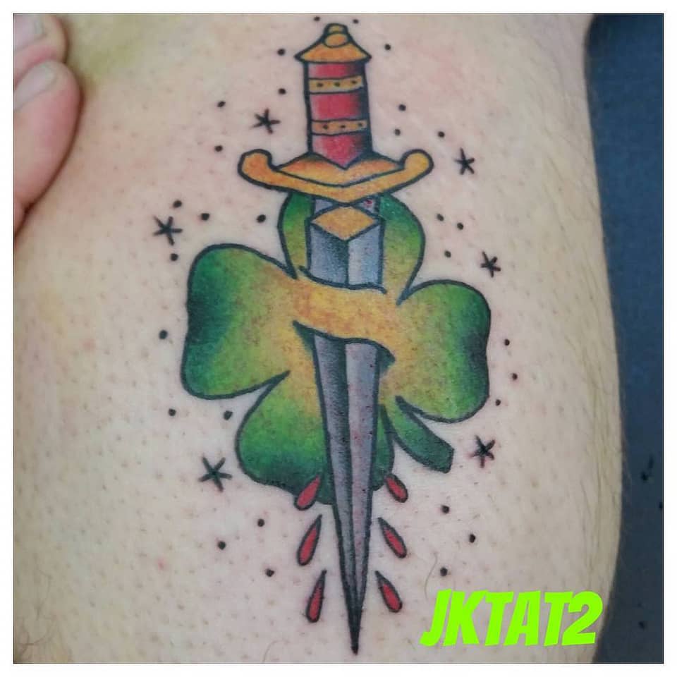 Lucky Dagger Through Shamrock