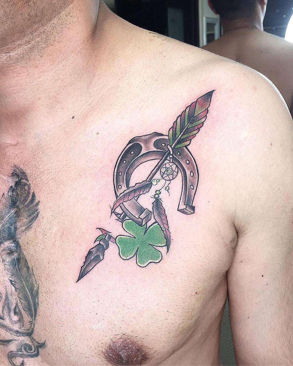 Lucky Horseshoe, Shamrock & Feather Arrow