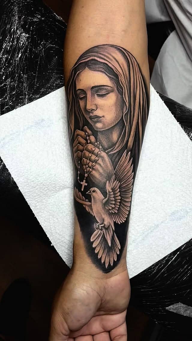 Madonna with Rosary and Dove