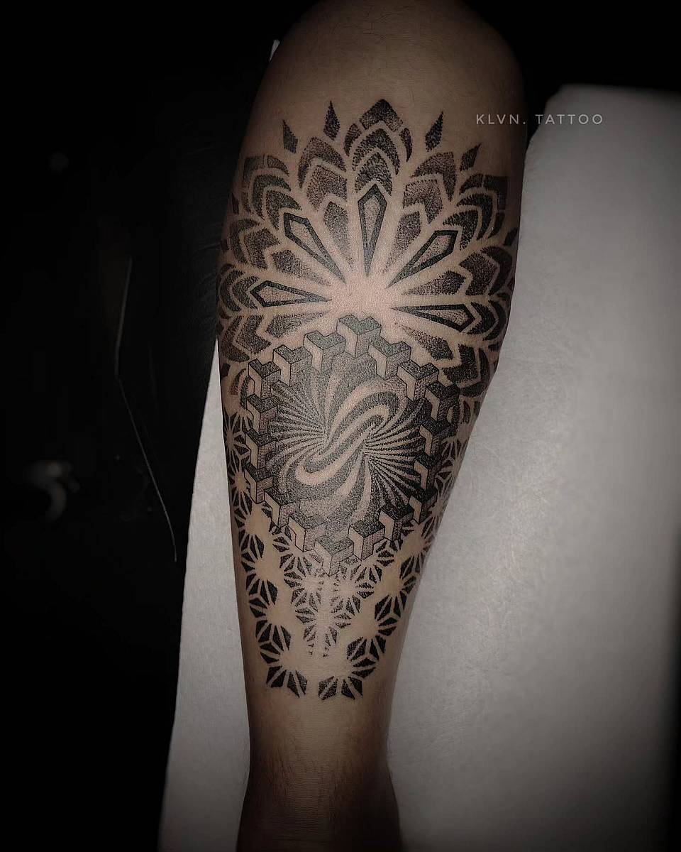 Mandala Vortex Geometric Tattoo