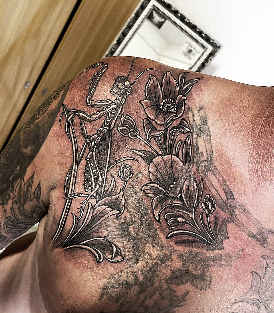 Mantis & Bloom Chest Piece