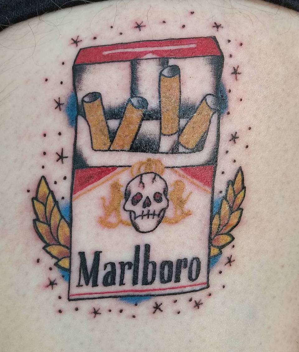 Marlboro Pack with Skull