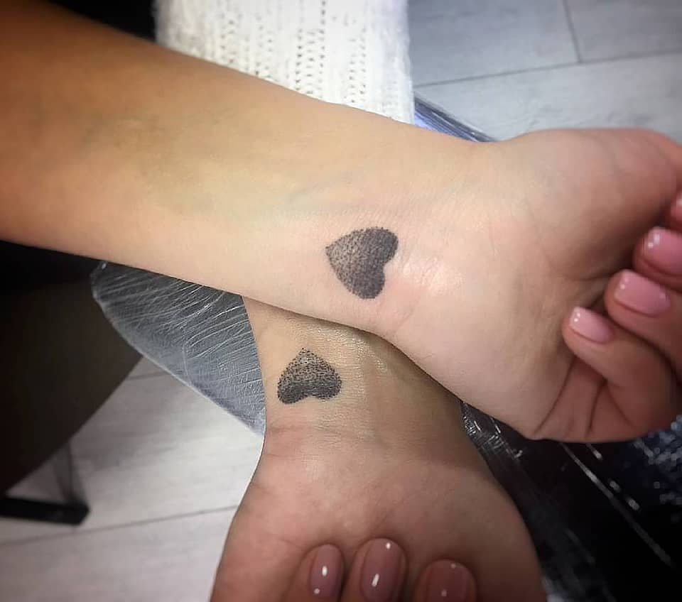 Matching Dotwork Hearts