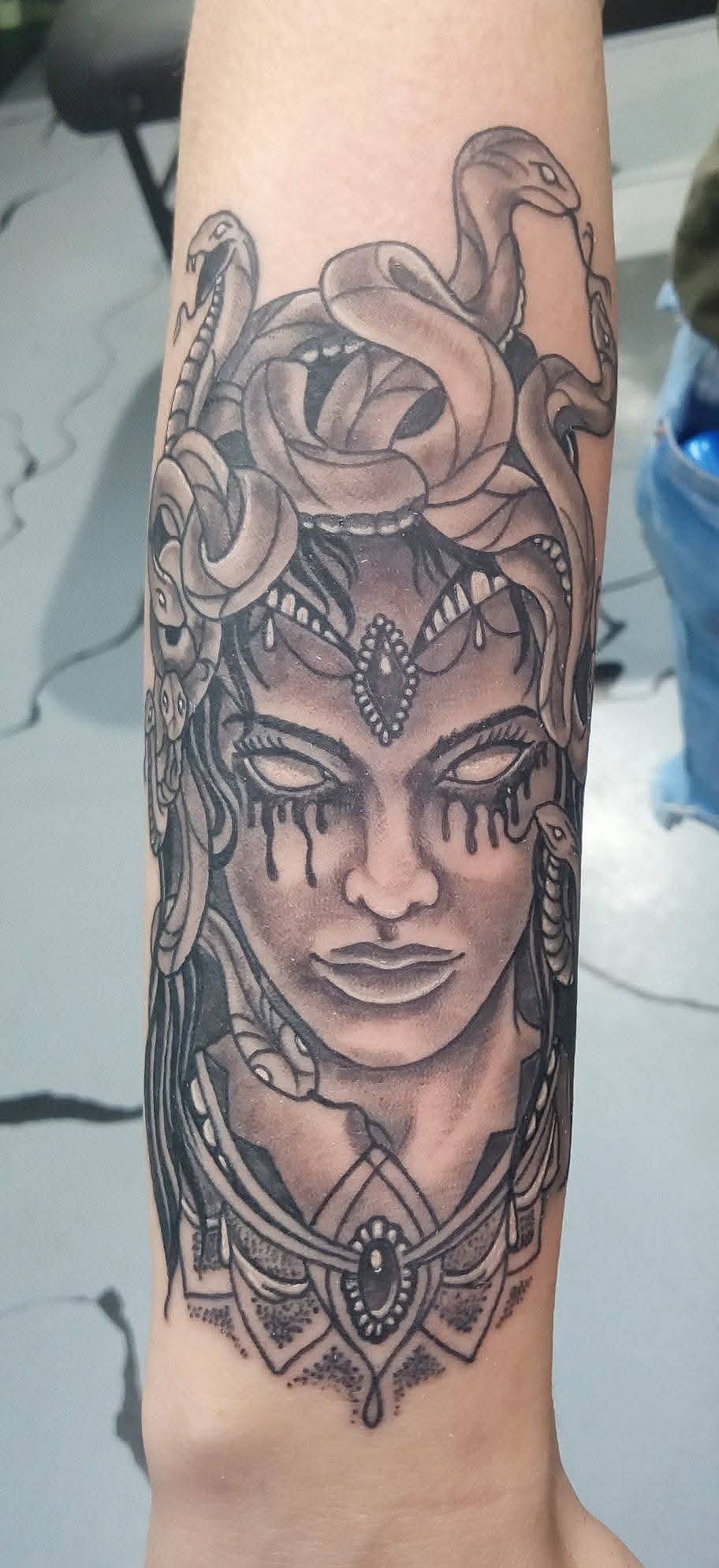 Medusa Portrait with Snakes