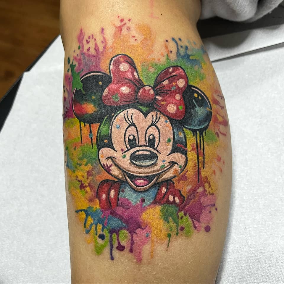 Minnie Mouse Watercolor Splash