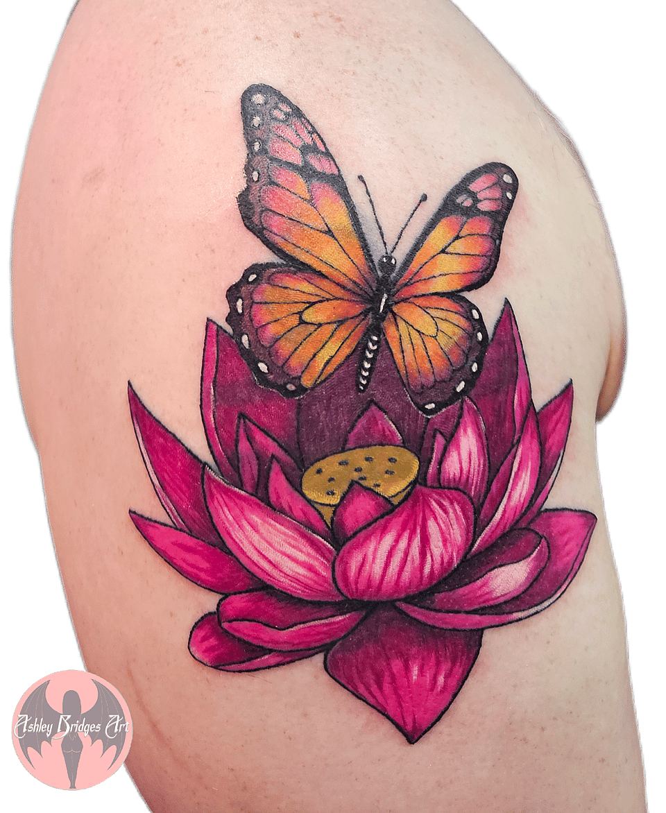 Monarch on Lotus Bloom