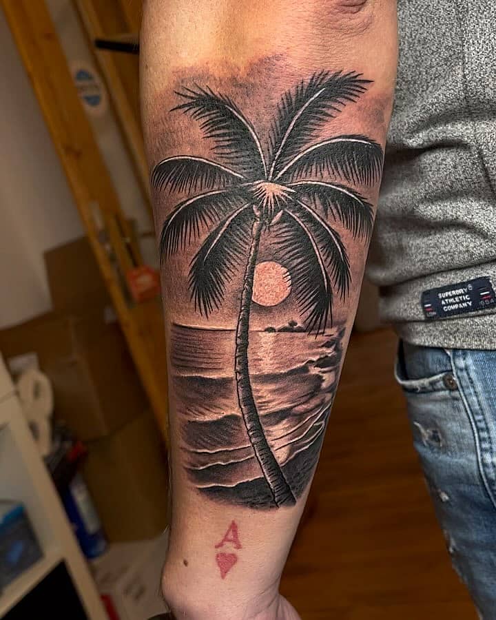 Moonlit Palm Shore