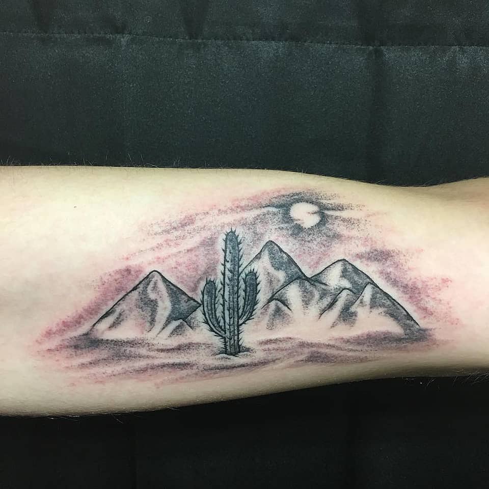 Moonlit Saguaro Range
