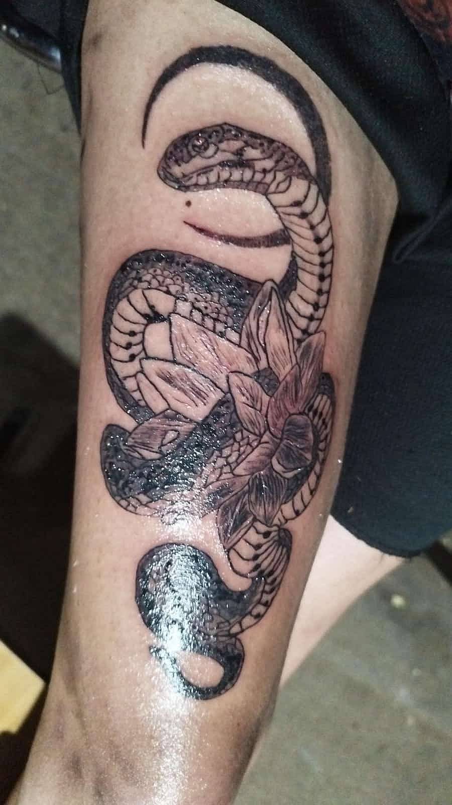 Moonlit Serpent and Lotus