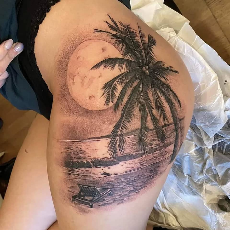 Moonlit Tropical Shore