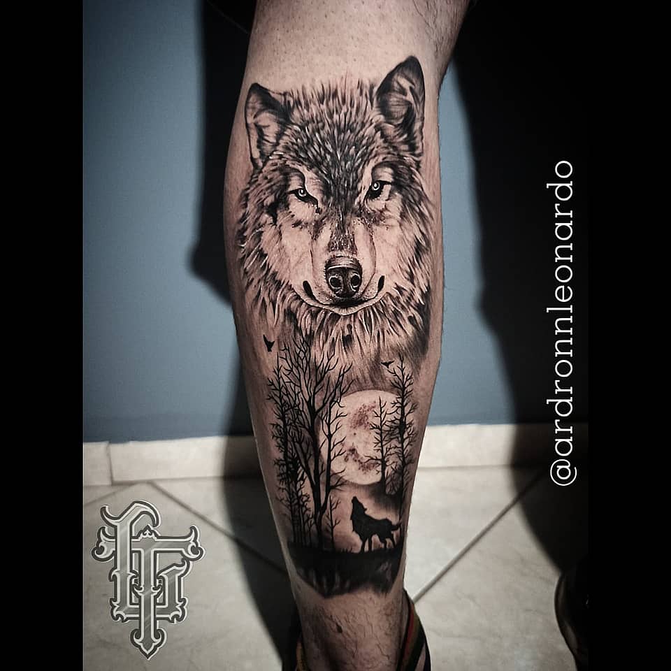 Moonlit Wolf Portrait