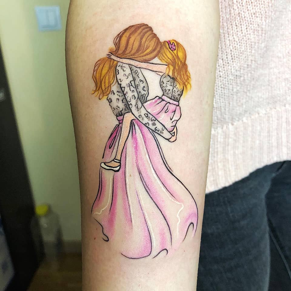 Mother and Daughter Embrace