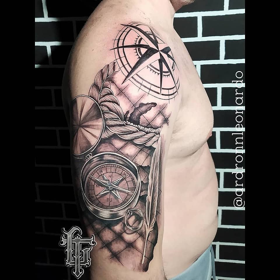 Nautical Compass Half-Sleeve