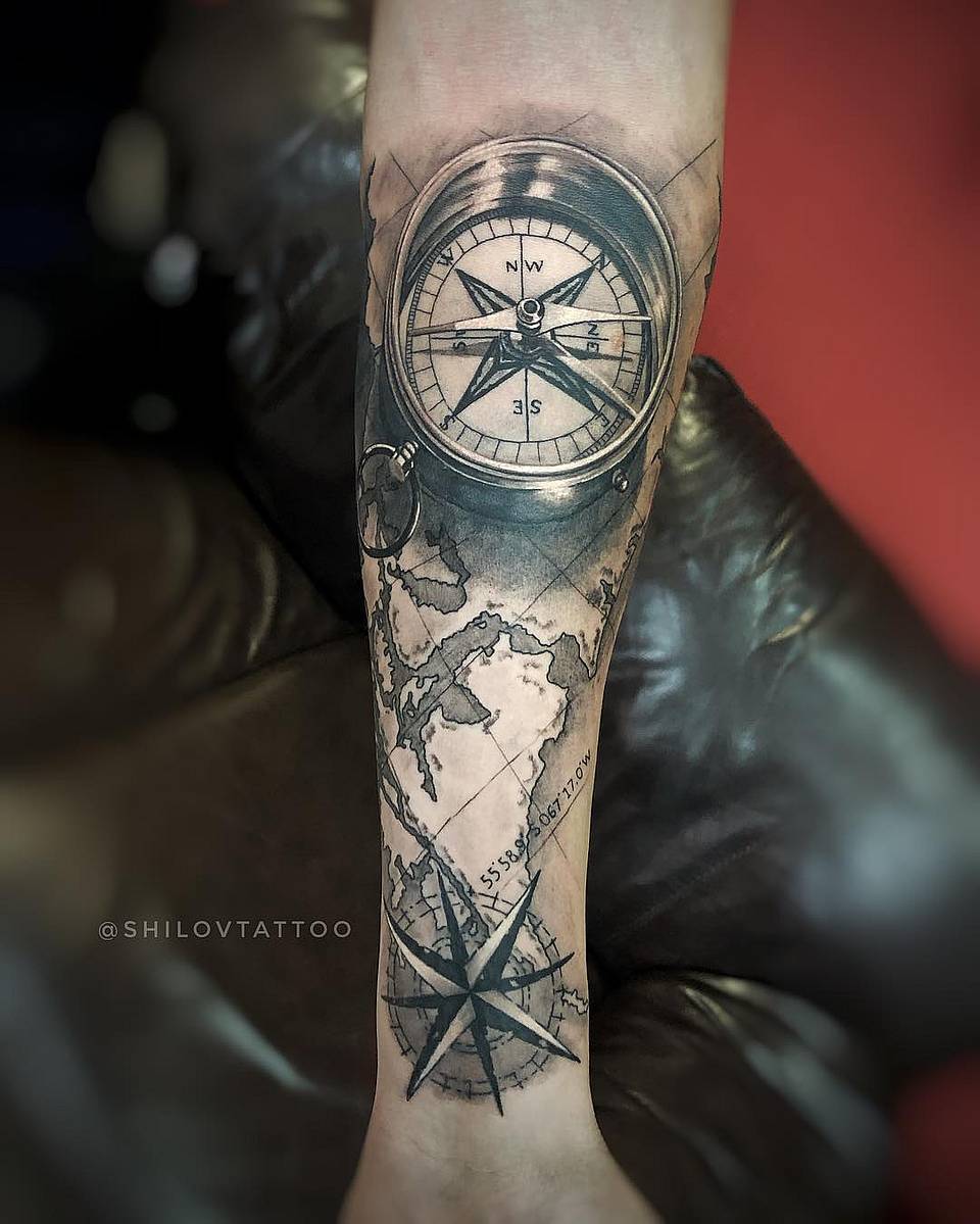 Navigator’s Compass and World Map