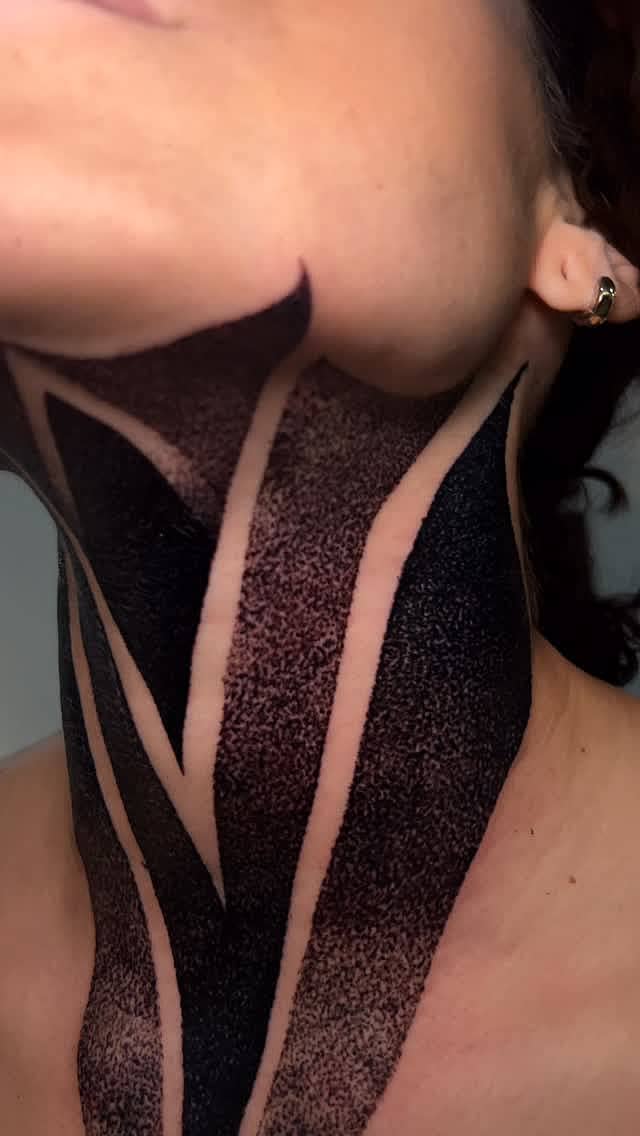 Negative-Space Blackwork Neckpiece