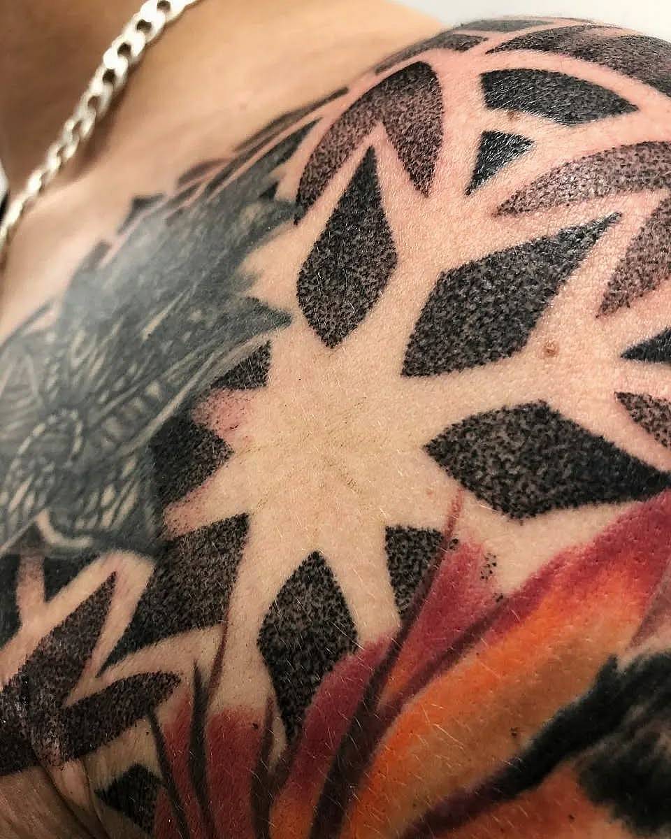 Negative-Space Dotwork Mandala