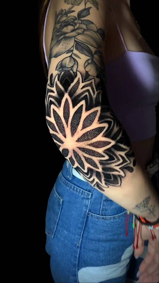 Negative-Space Lotus Mandala