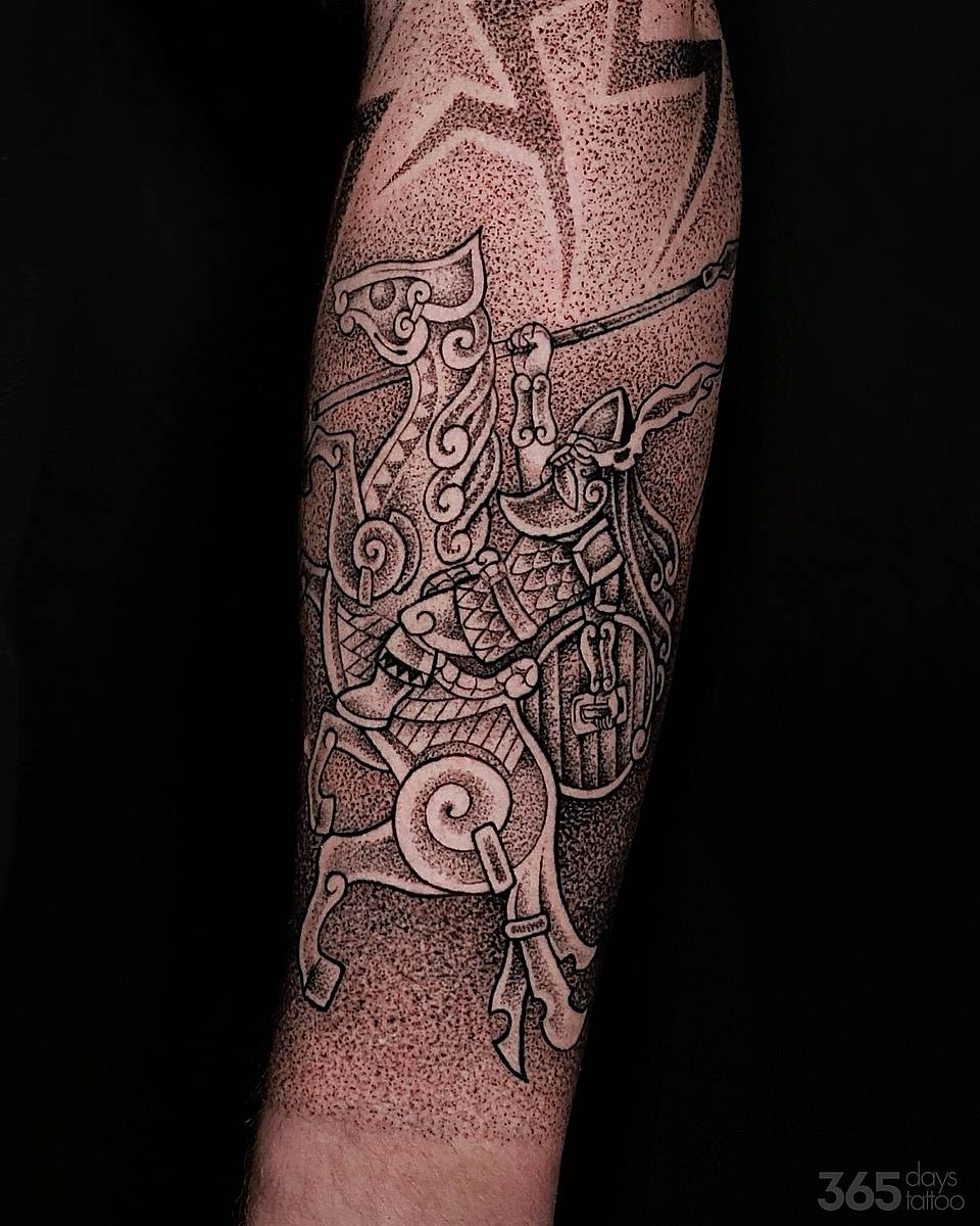 Norse Horseman Dotwork