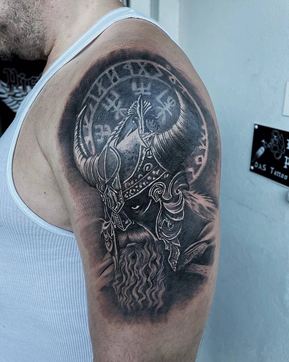 Norse Viking Warrior with Runic Halo