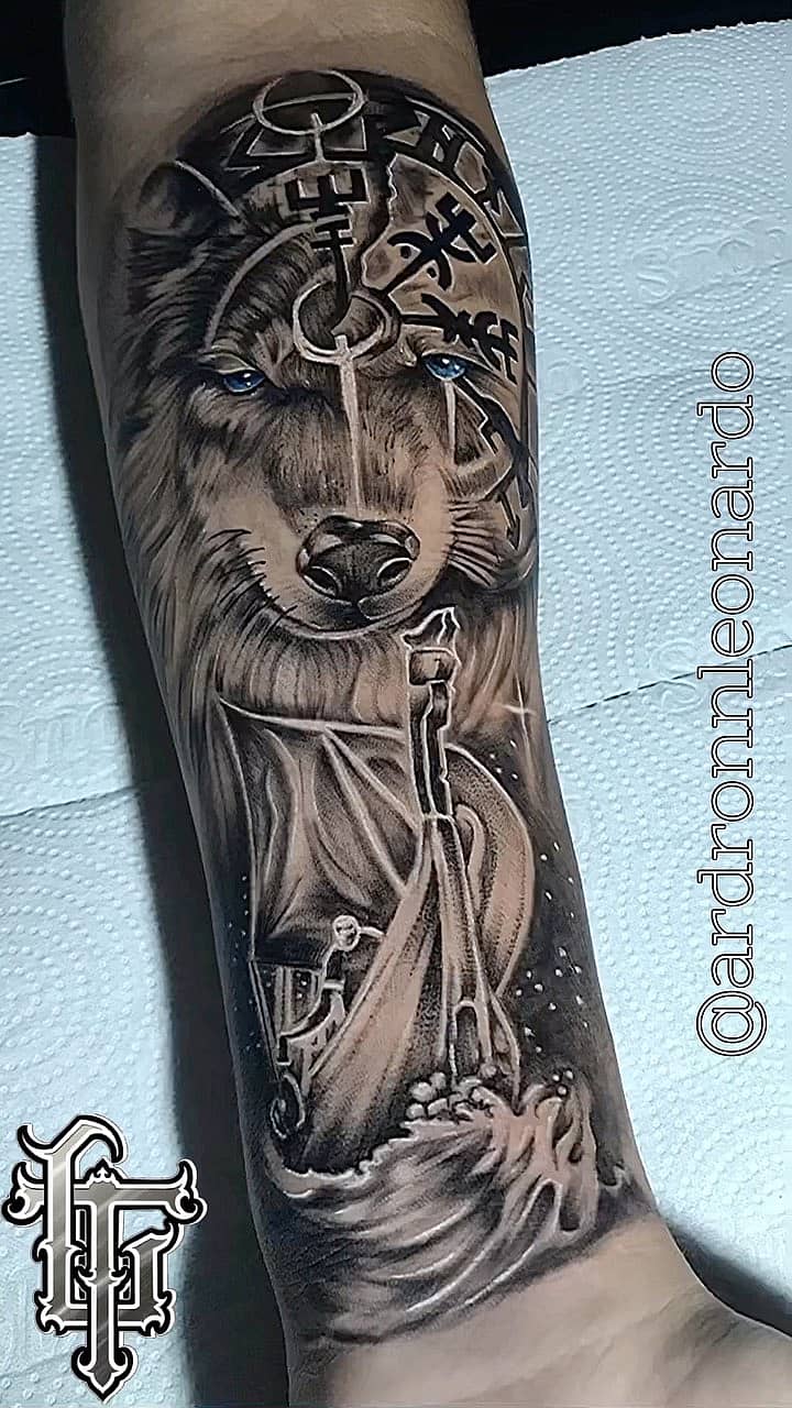 Norse Wolf and Anchor