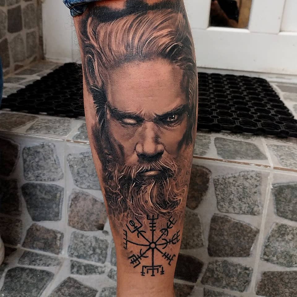 Odin Portrait with Vegvísir