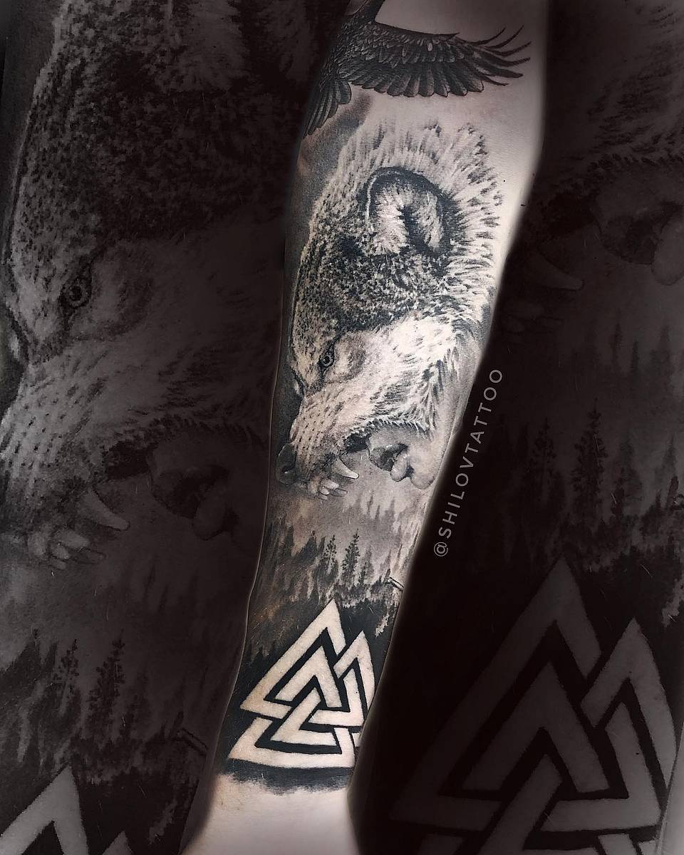 Odin's Wolf and Valknut