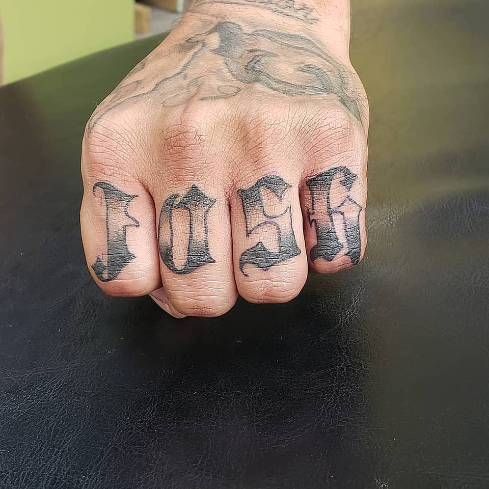 Old English 'JOSH' Knuckle Lettering