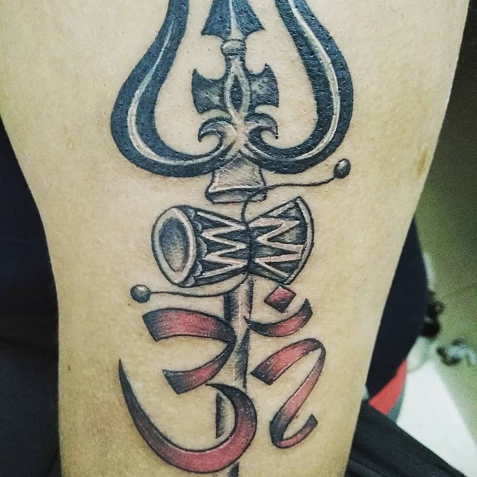Om Trishul with Damru