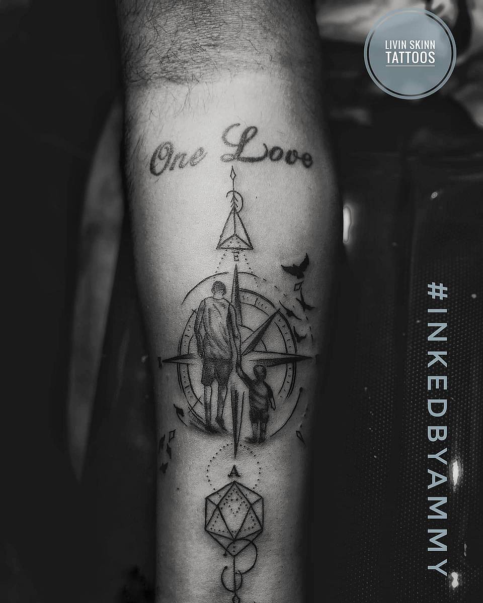 One Love Compass with Father and Child