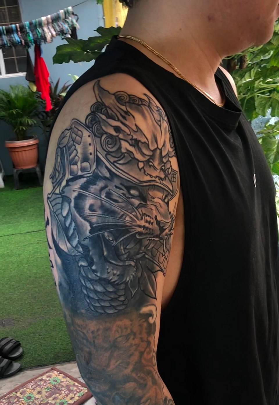 Oni and Tiger Half-Sleeve