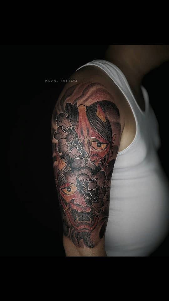 Oni & Peony Half Sleeve