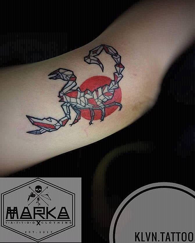 Origami Scorpion with Red Sun