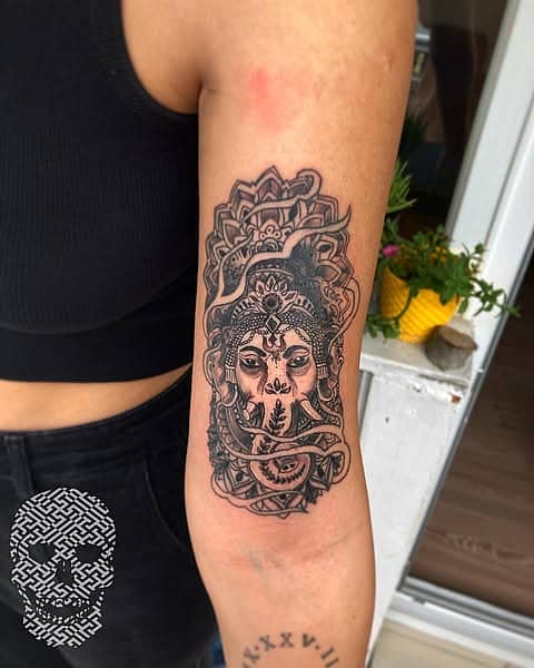 Ornamental Goddess with Serpent